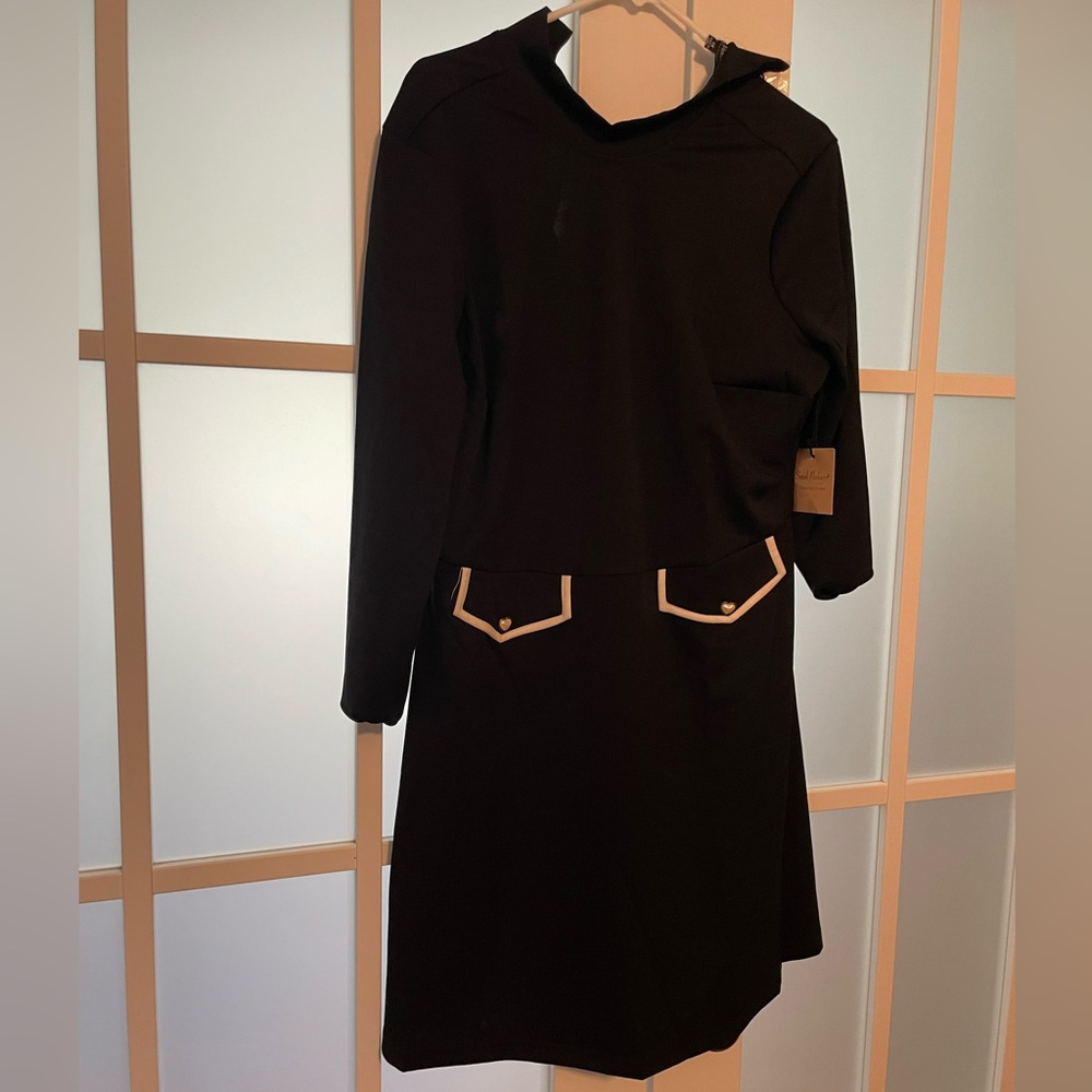 Smak parkour 1X mod long sleeve black white turtleneck dress unique vintage NWT